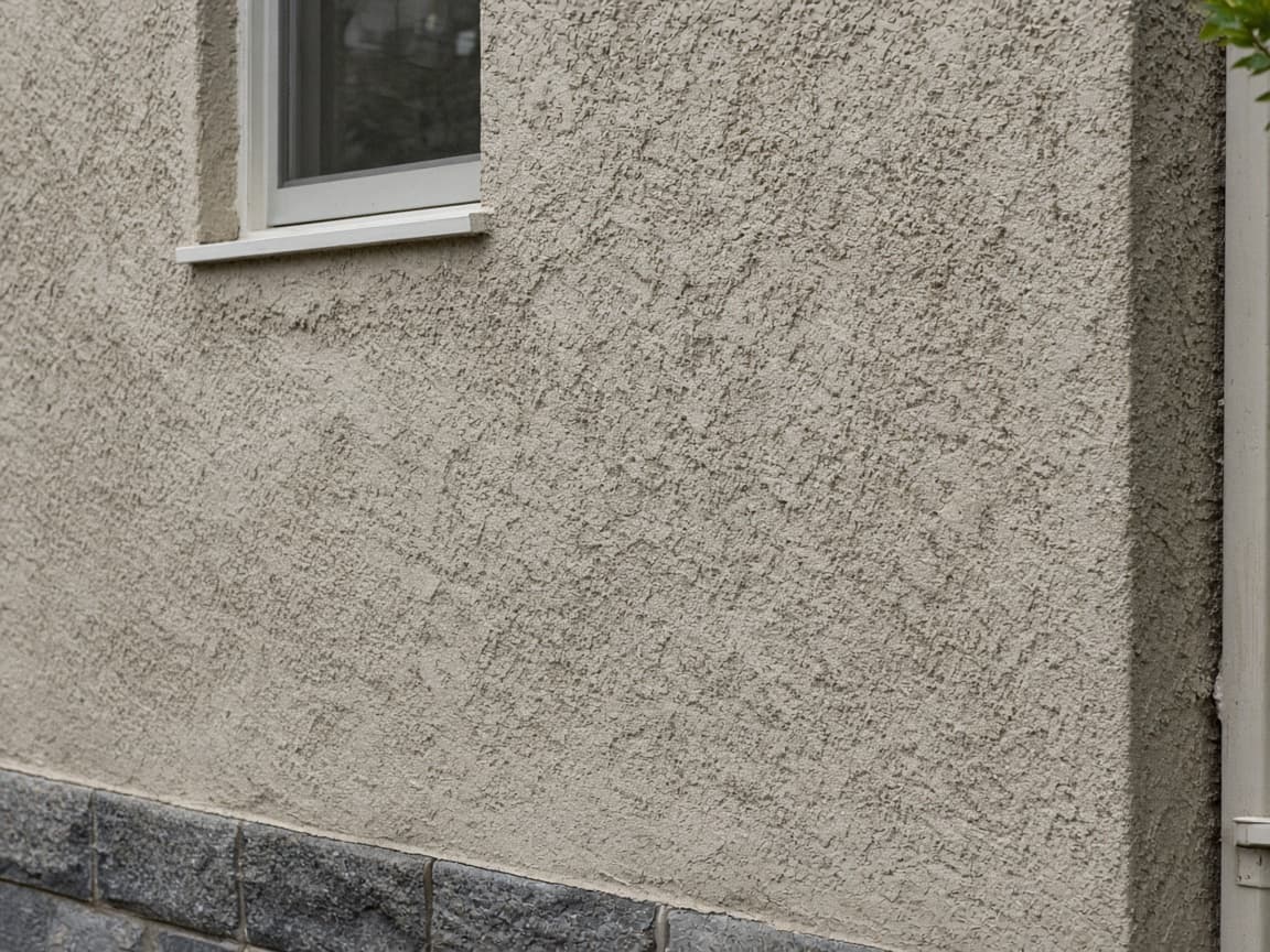 Example of a cement-rendered masonry wall of the kind discussed on a visit